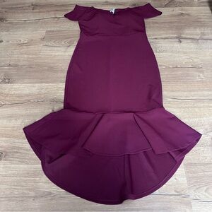 Emerald Sundae Burgundy  High Low Dress